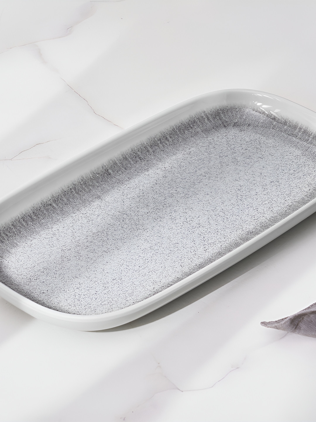 Home Centre Grey Melamine Dishwasher Safe Serving Platter