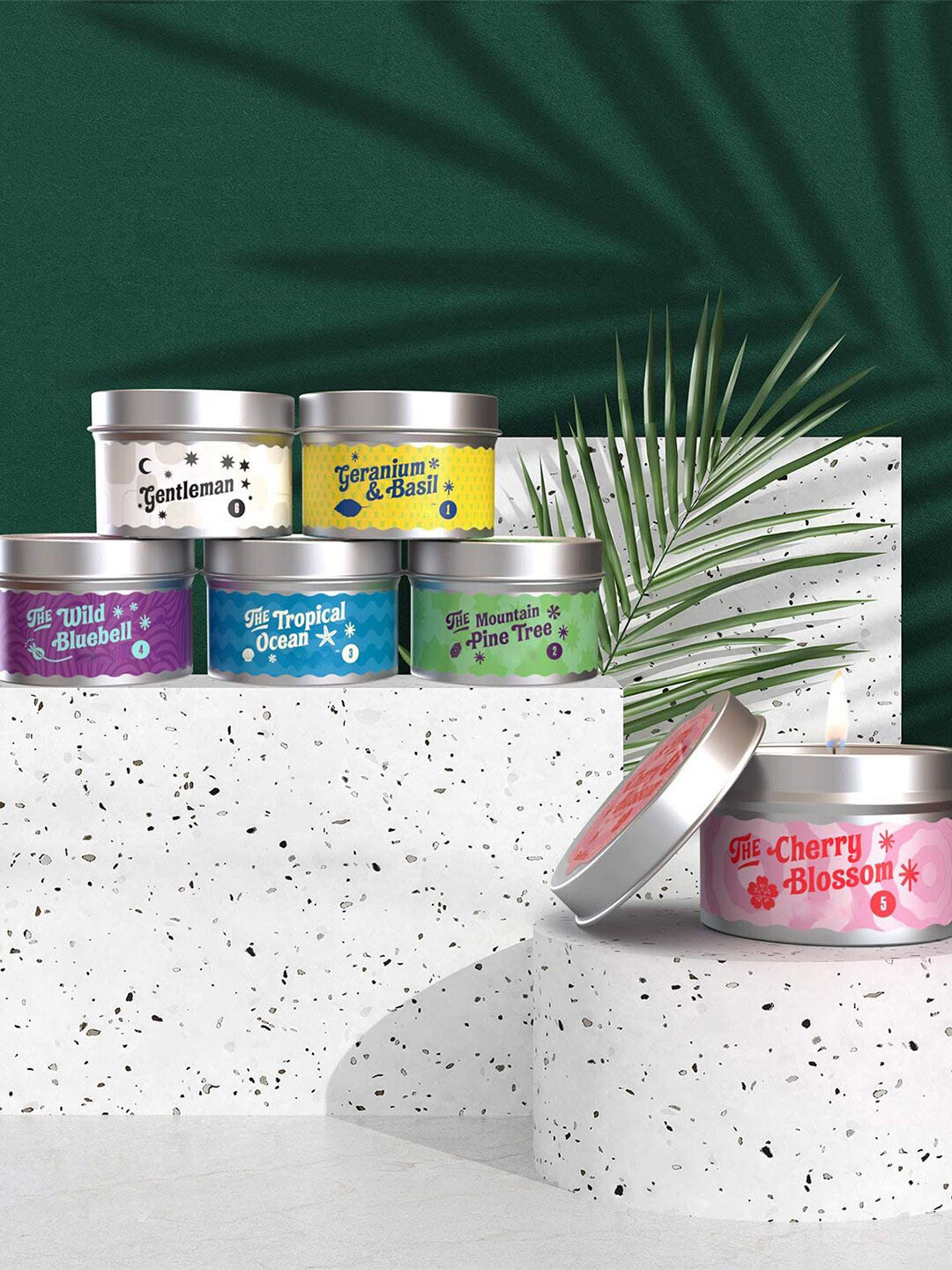 Aromatic Fables Scented Radiance 6Pcs 1 Wick Solid Round Regular Jar Candles