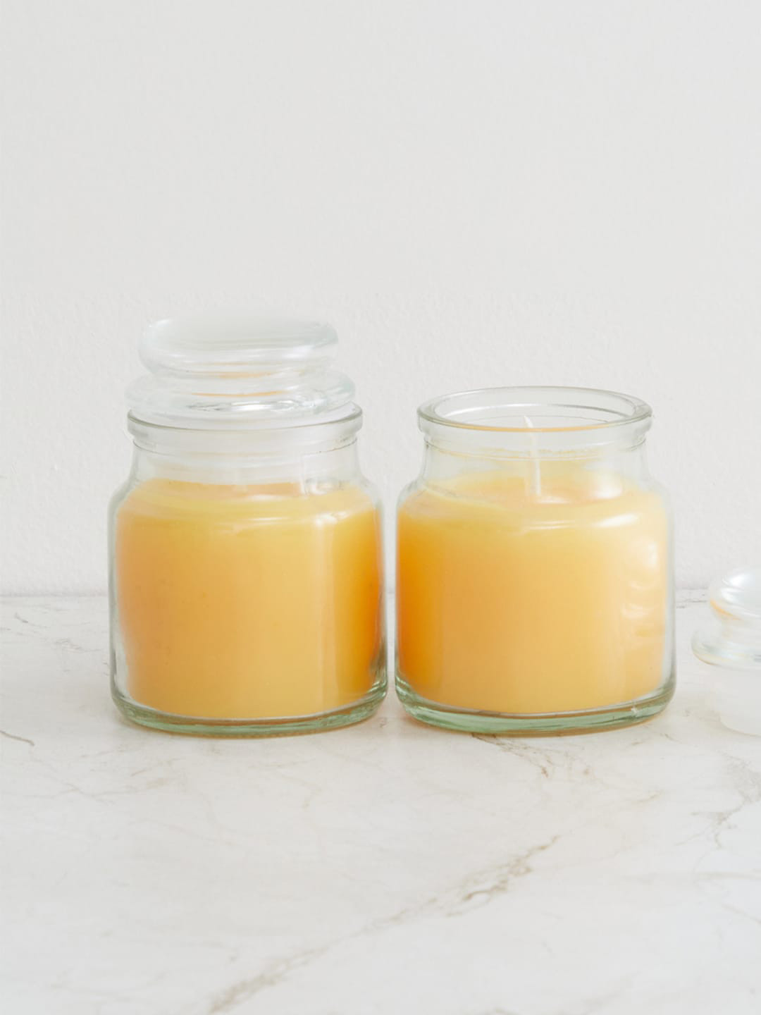Aromatic Fables Citrus Burst Glow 2Pcs 1 Wick Zesty Citrus Solid Round Regular Jar Candles