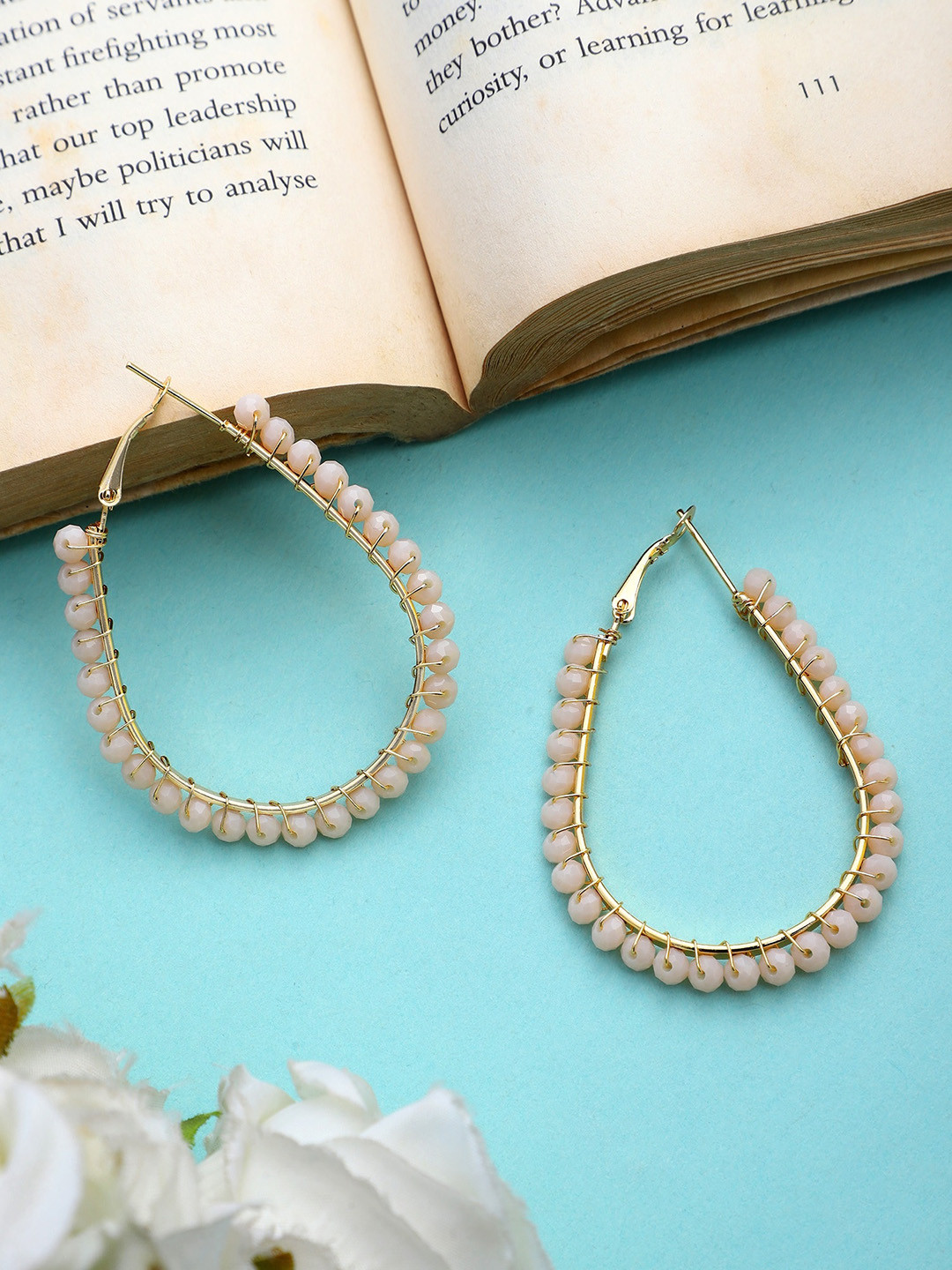 Mali Fionna Gold-Plated Crystal Oval Hoop Earrings