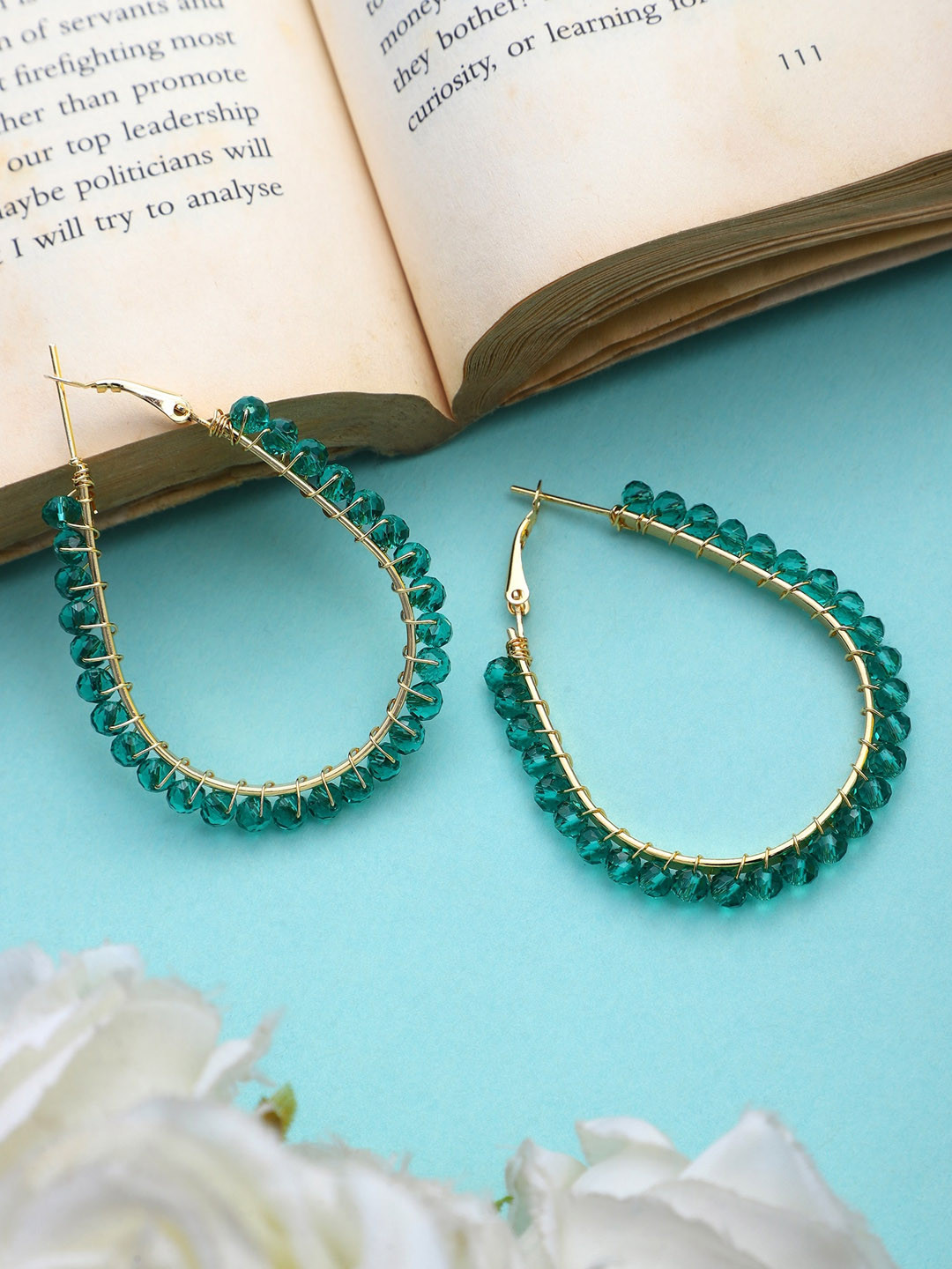 Mali Fionna Gold-Plated Crystal Oval Hoop Earrings