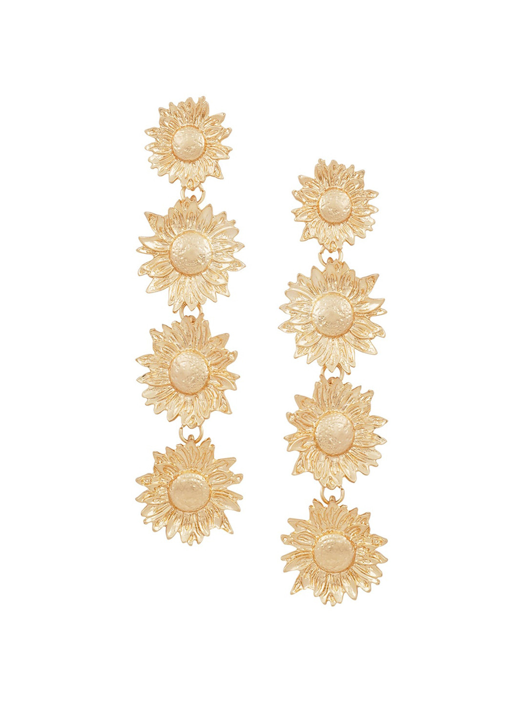 JOKER & WITCH Gold-Plated Floral Shape Drop Earrings
