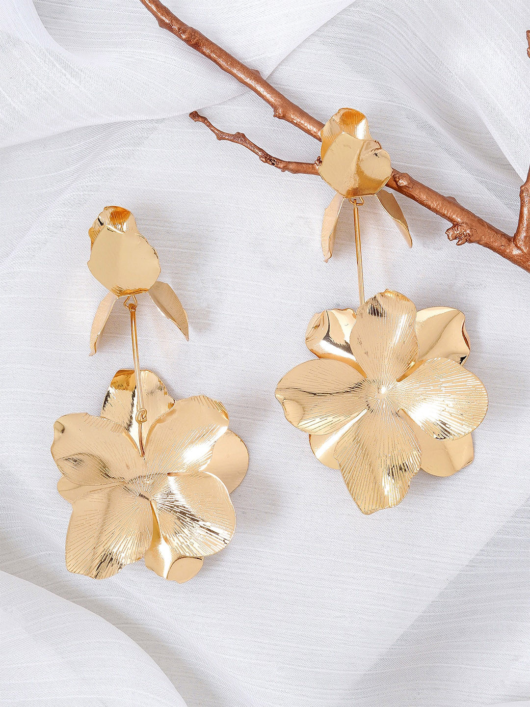JOKER & WITCH Aconitum Gold-Plated Floral Drop Earrings