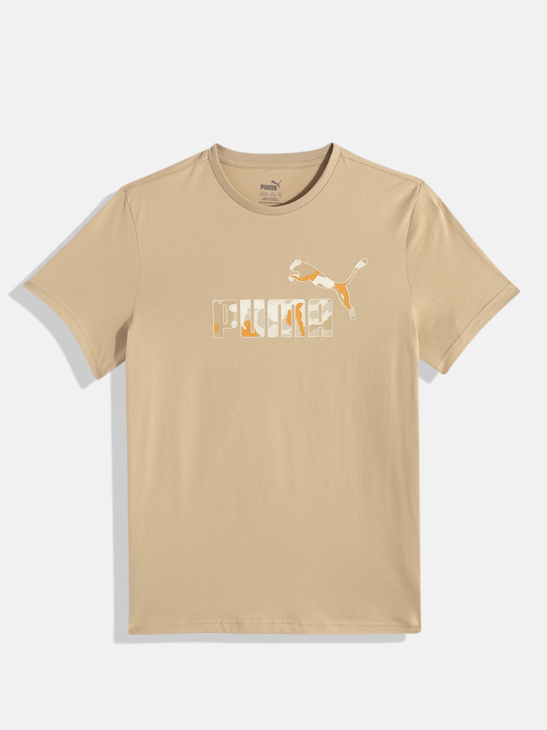 Puma Boys Ess + Camo Brand Logo Print Youth Knitted Pure Cotton T-shirt