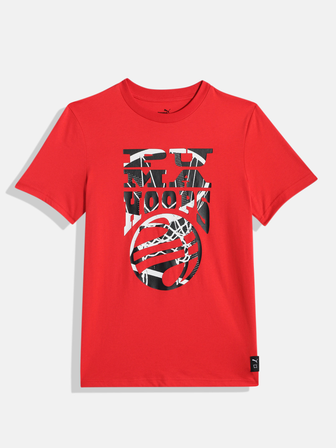 Puma Boys Basketball Blueprint Youth Brand Logo Print Knitted Pure Cotton T-shirt