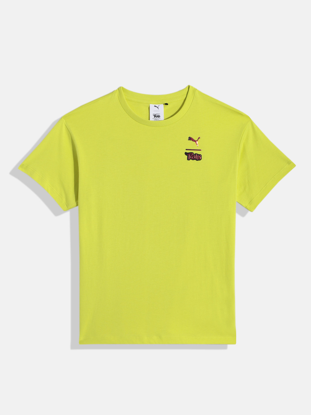 Puma x Trolls Boys Humour & Comic Graphic Print Knitted Pure Cotton Relaxed Fit T-shirt