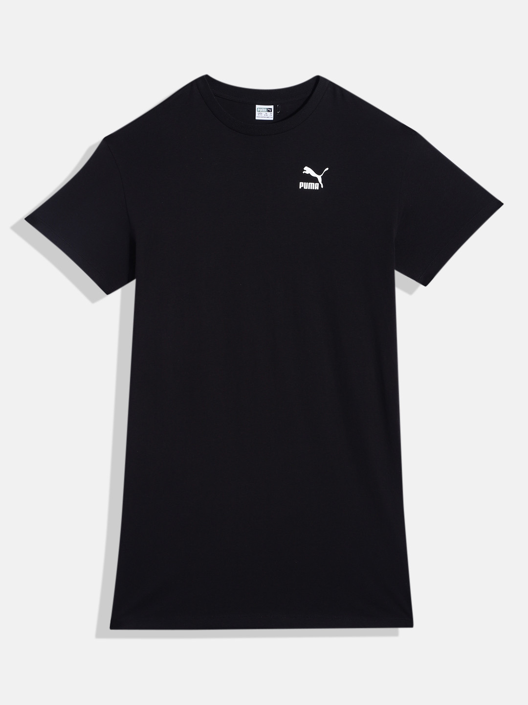 Puma Girls Better Classics Drop-Shoulder Sleeves Pure Cotton Relaxed Fit T-shirt Dress