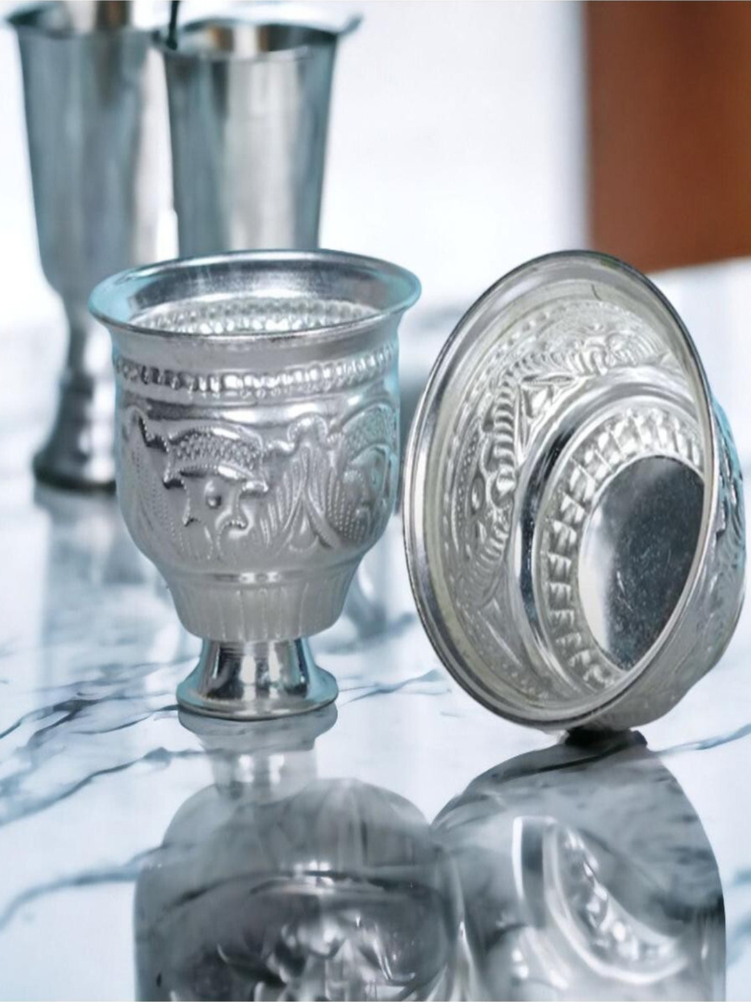 Sigaram Textured 2 Pieces German Silver Kum Kum Bharani