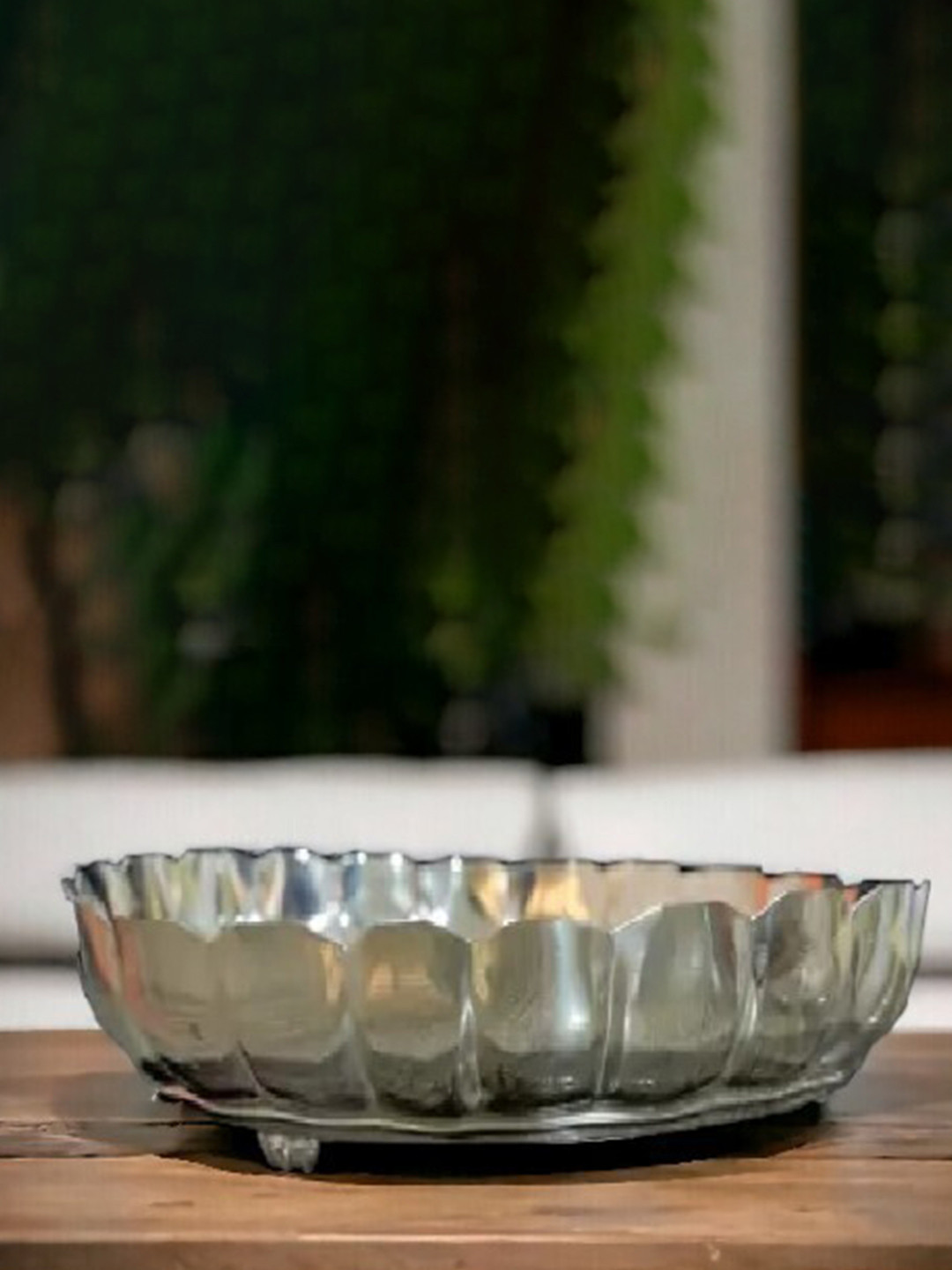 Sigaram Grey German Silver Pooja Thali