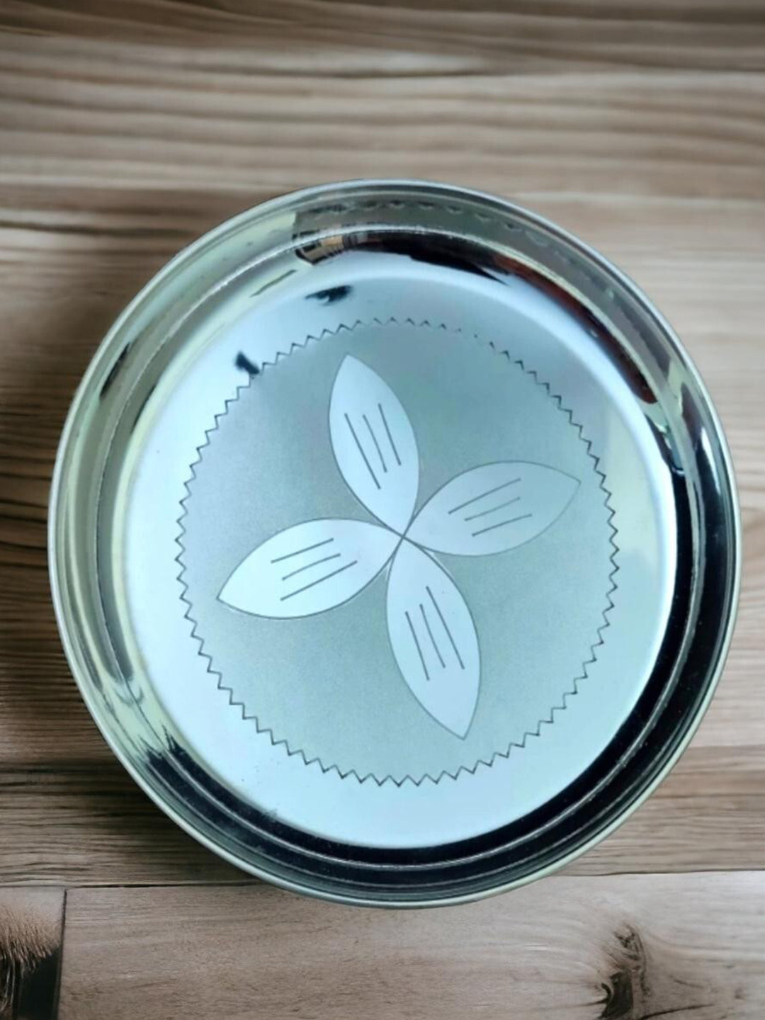 Sigaram German Silver Floral Designed Plate