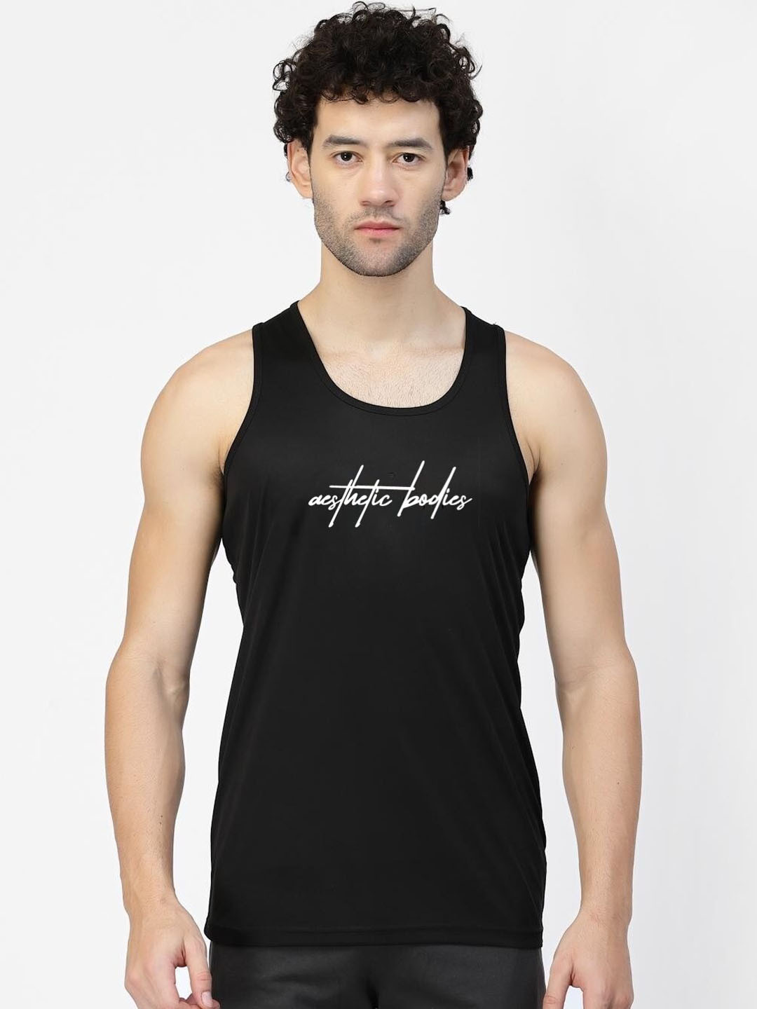 Aesthetic Bodies Typography Printed Innerwear Gym Vest GYMVIBW-1