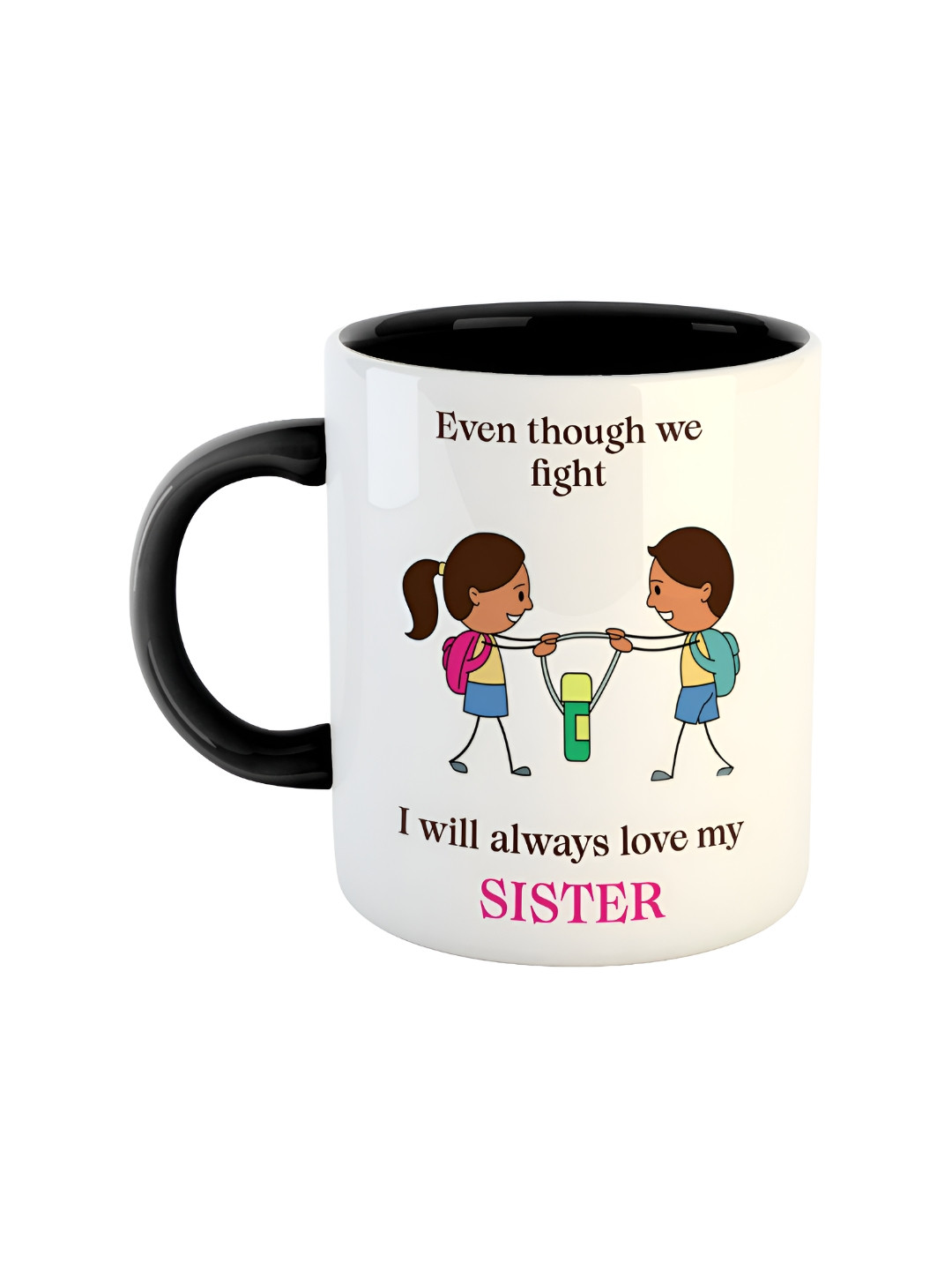 ARTBUG Kaiyen Name Personalised Black Typography Ceramic Handmade Mug-350ml