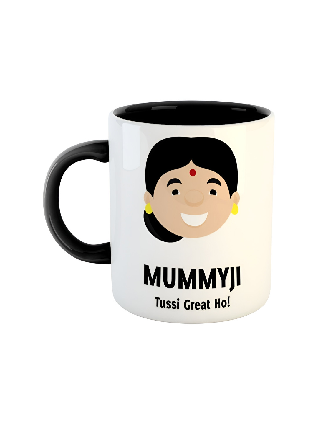 ARTBUG Rishabh Name Personalised Black Typography Ceramic Handmade Mug-350ml