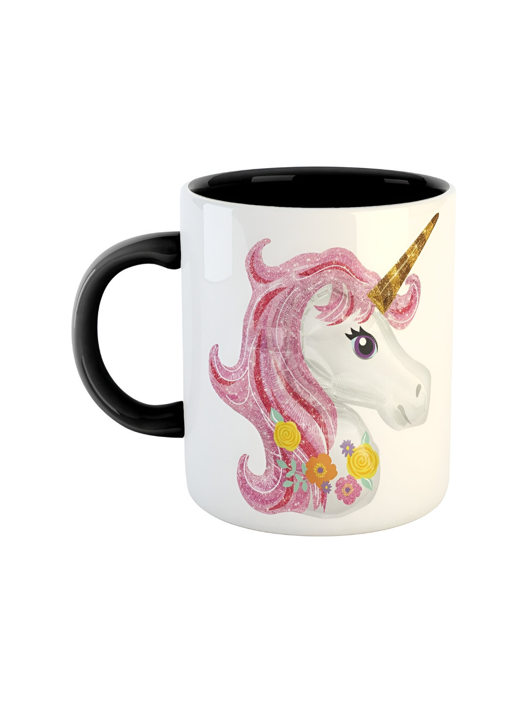 ARTBUG Tuhin Name Personalised Black Animal Print Ceramic Microwave Safe Mug-350ml