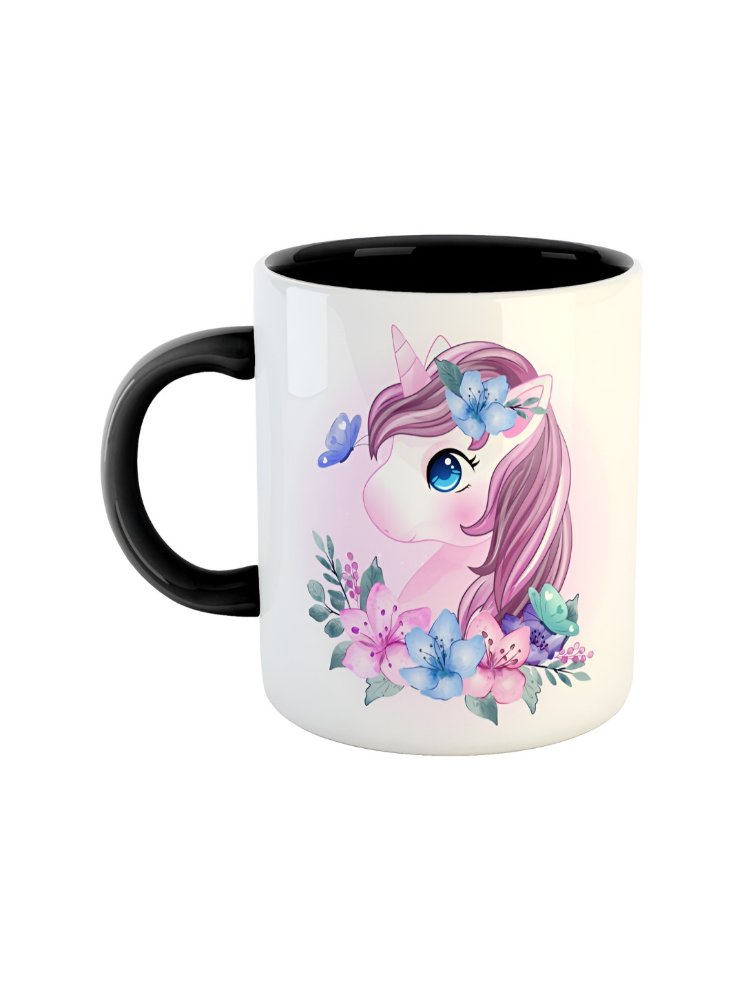 ARTBUG Rajiv Name Personalised Black Cartoon Characters Ceramic Handmade Mug-350ml