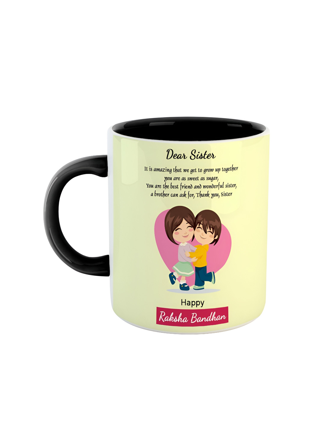 ARTBUG Sunshine Black Typography Ceramic Microwave Safe Mug-350ml