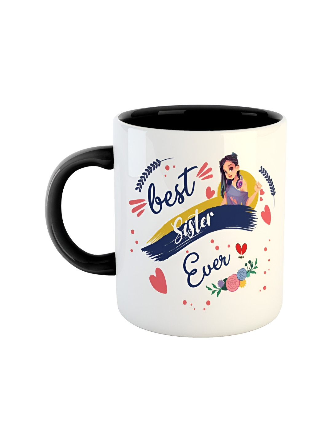 ARTBUG Basudev Name Personalised Black Typography Ceramic Handmade Mug-350ml