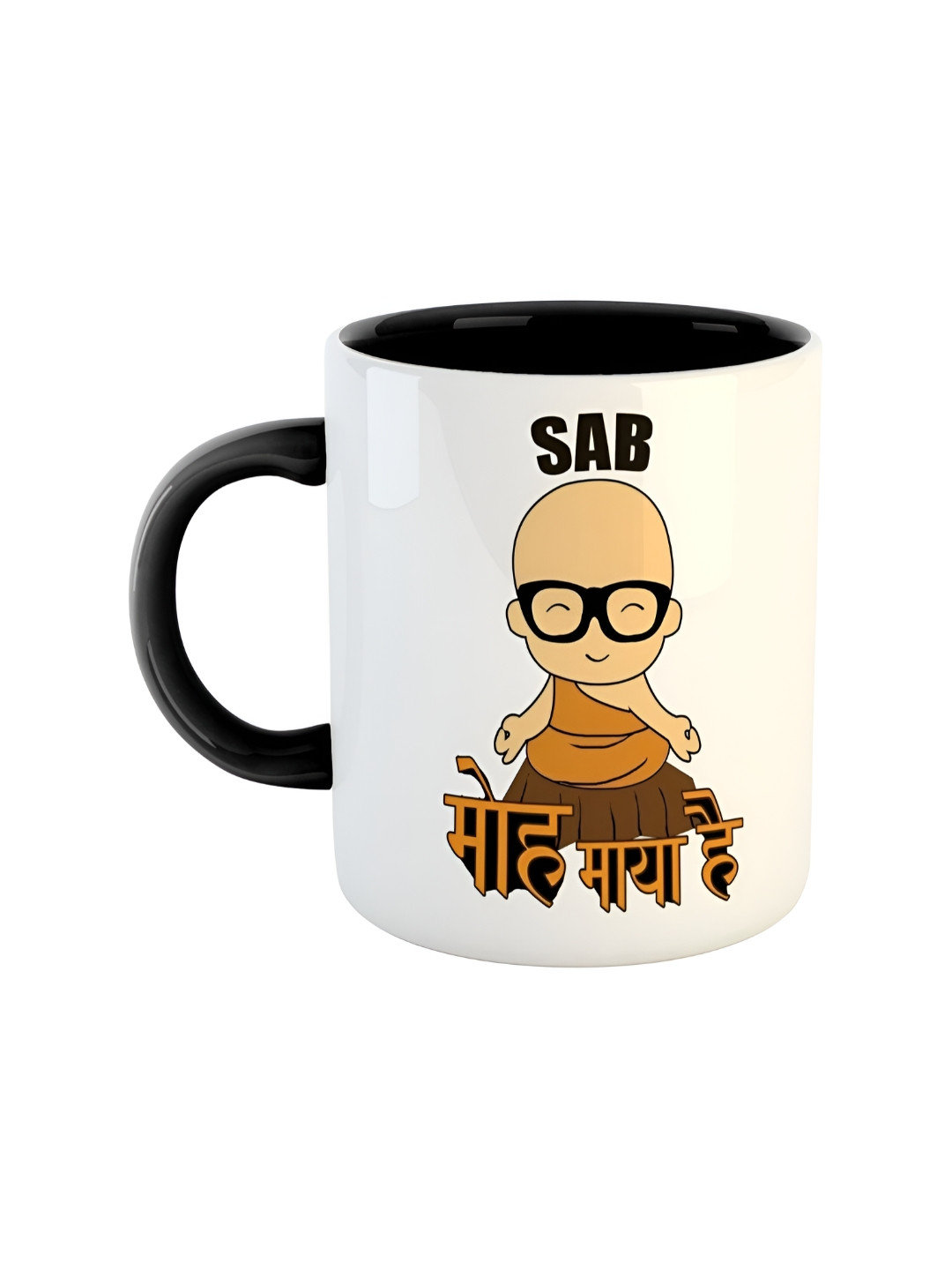 ARTBUG Beautiful Sunflower & attractive Colourful Black Typography Ceramic Microwave Safe Mug-350ml