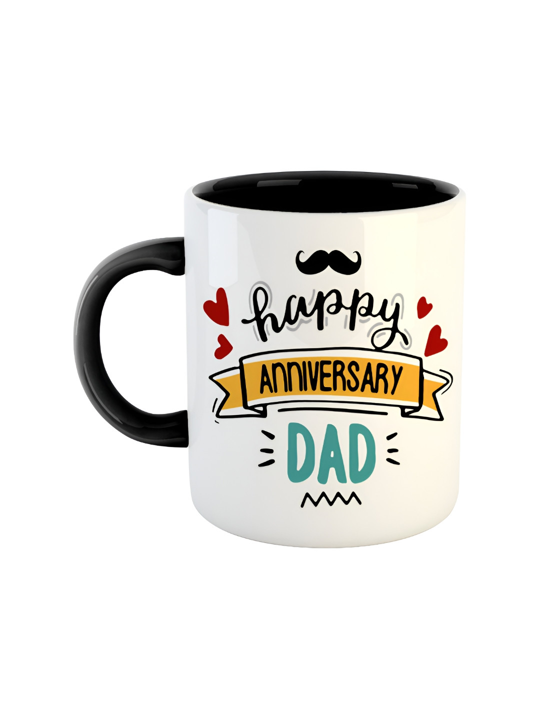 ARTBUG Fathers Day Message Black Typography Ceramic Handmade Mug-350ml