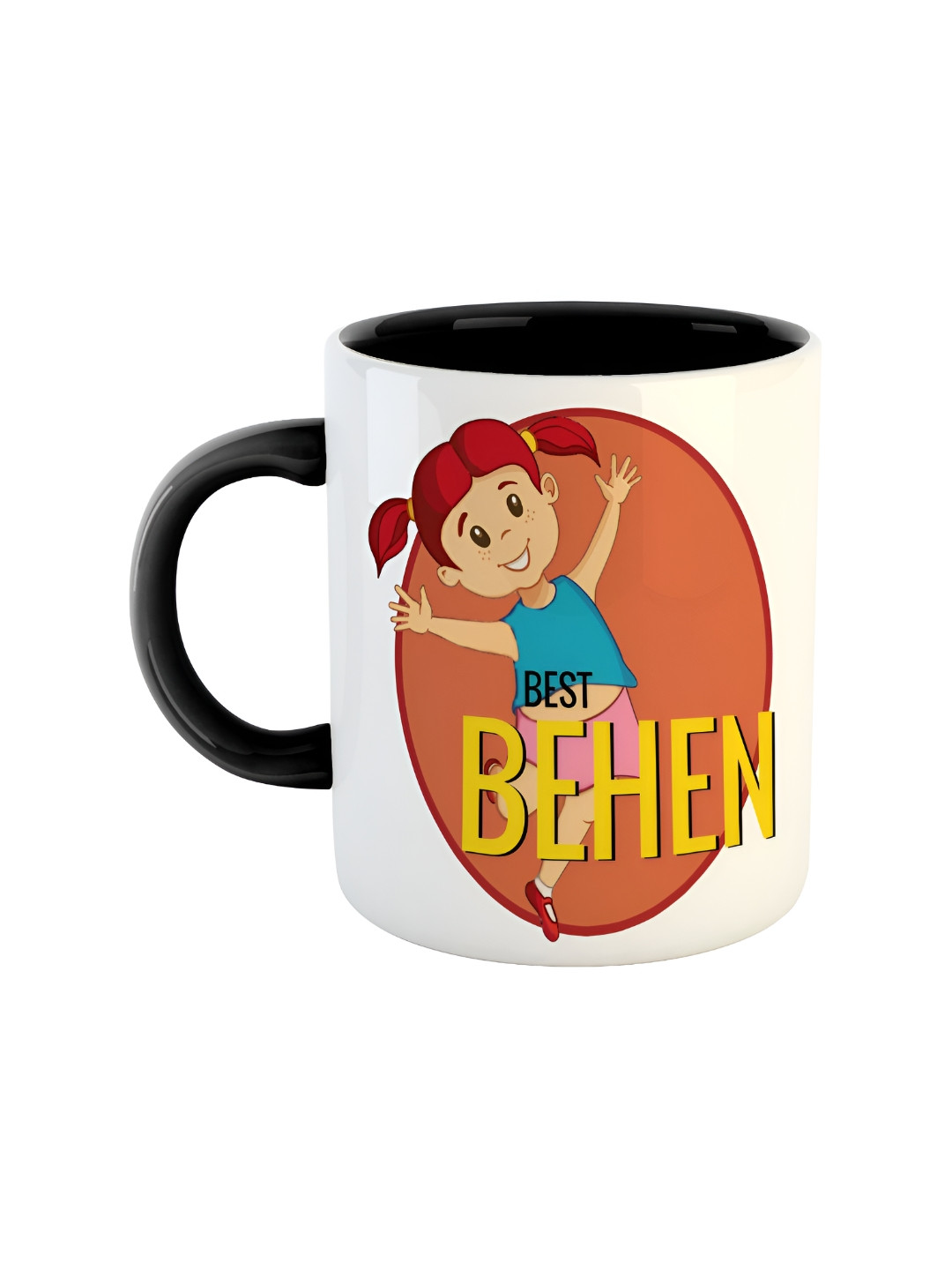 ARTBUG Jeladhi Name Personalised Black Typography Ceramic Handmade Mug-350ml