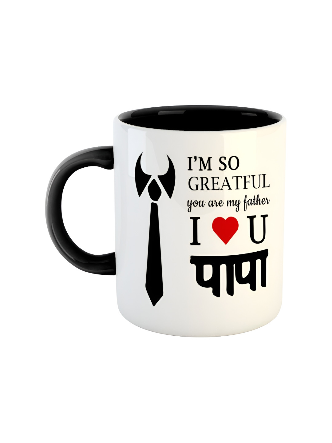 ARTBUG Lakshan Name Personalised Black Typography Ceramic Microwave Safe Mug-350ml