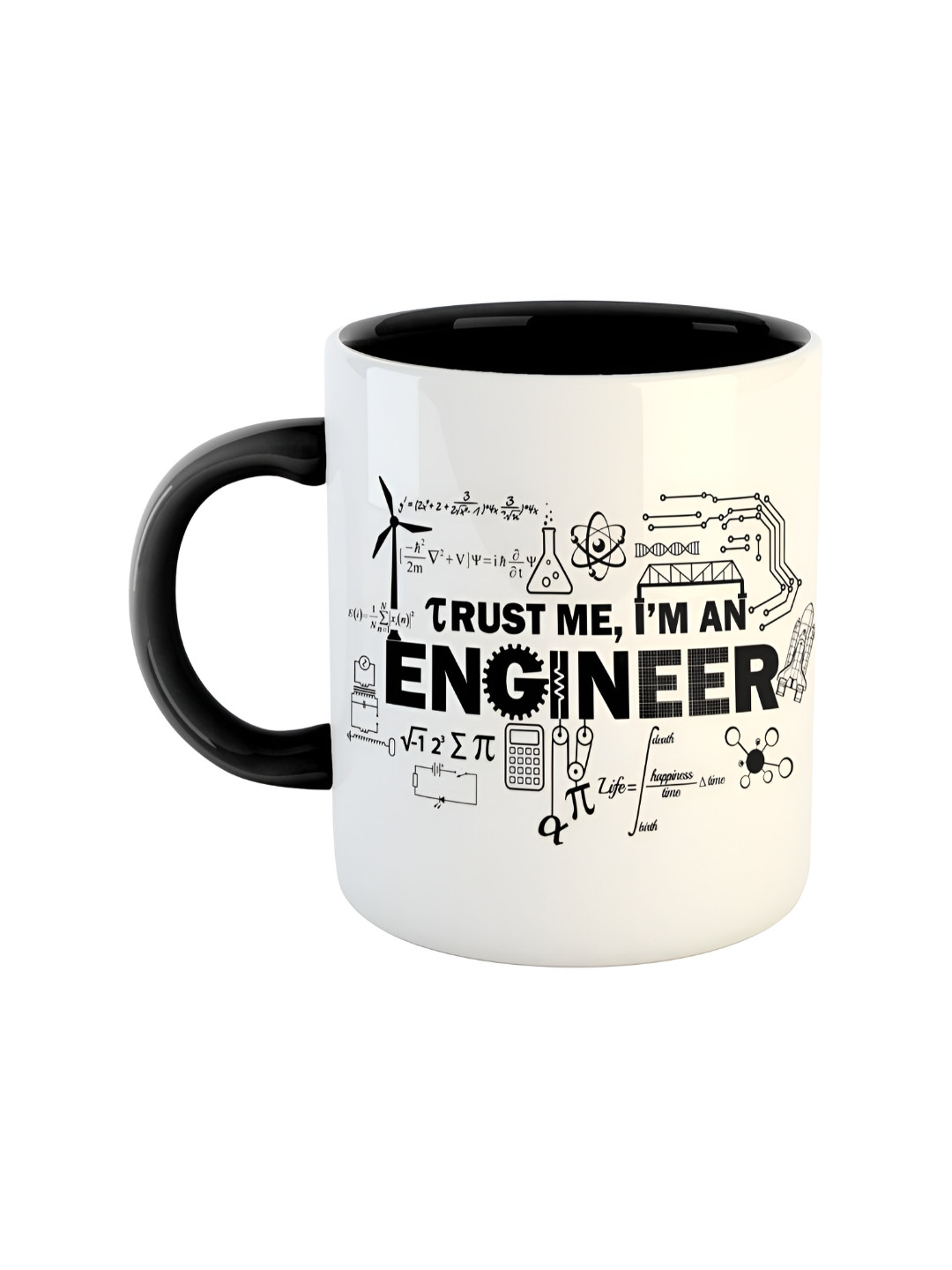 ARTBUG Daksh Name Personalised Black Typography Ceramic Handmade Mug-350ml