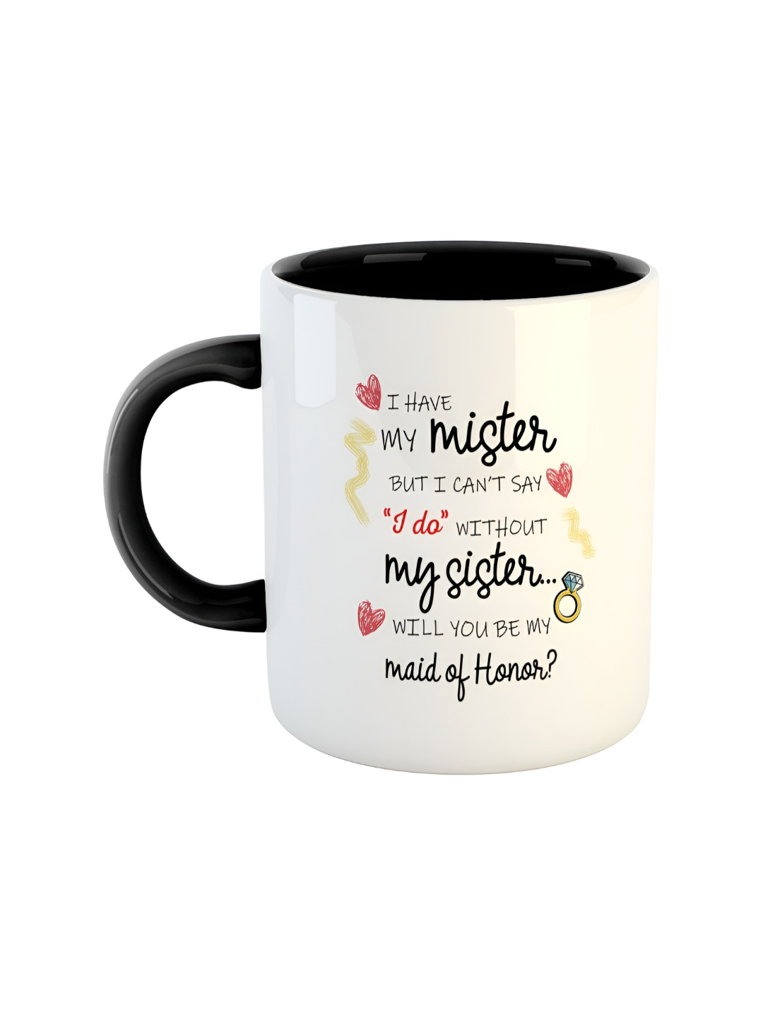 ARTBUG Sushil Name Personalised Black Typography Ceramic Handmade Mug-350ml