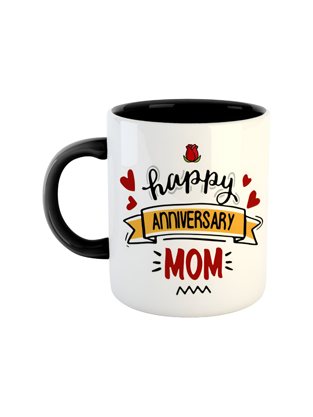 ARTBUG Rikky Name Personalised Black Typography Ceramic Handmade Mug-350ml