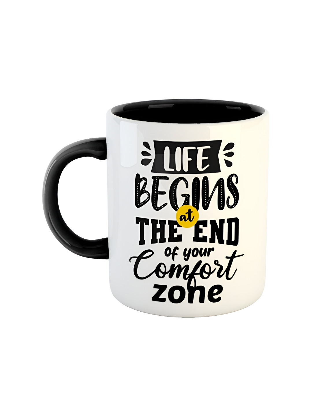 ARTBUG Prafull Name Personalised Black Typography Ceramic Microwave Safe Mug-350ml