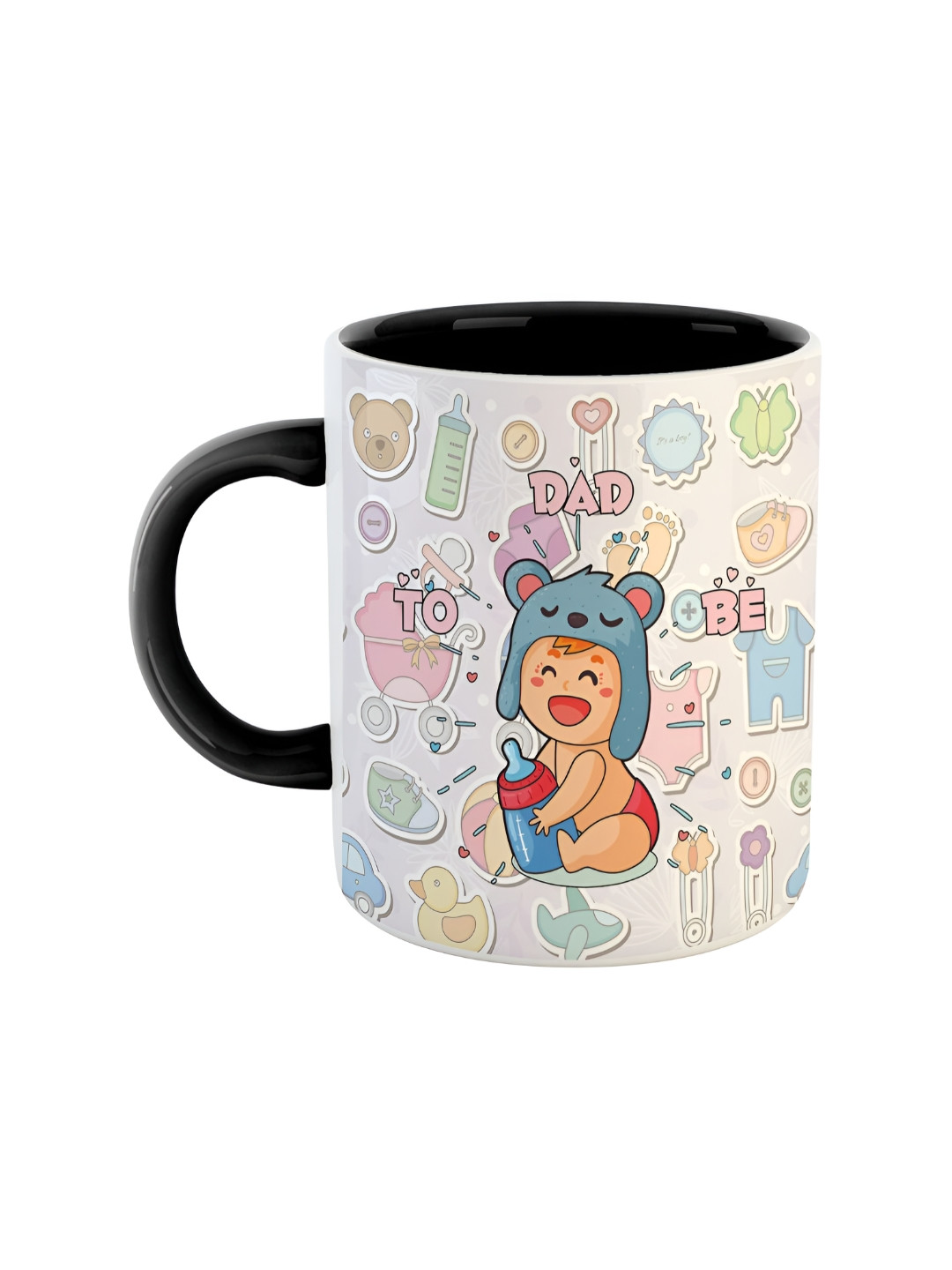 ARTBUG Matte Face Black Typography Ceramic Microwave Safe Mug-350ml