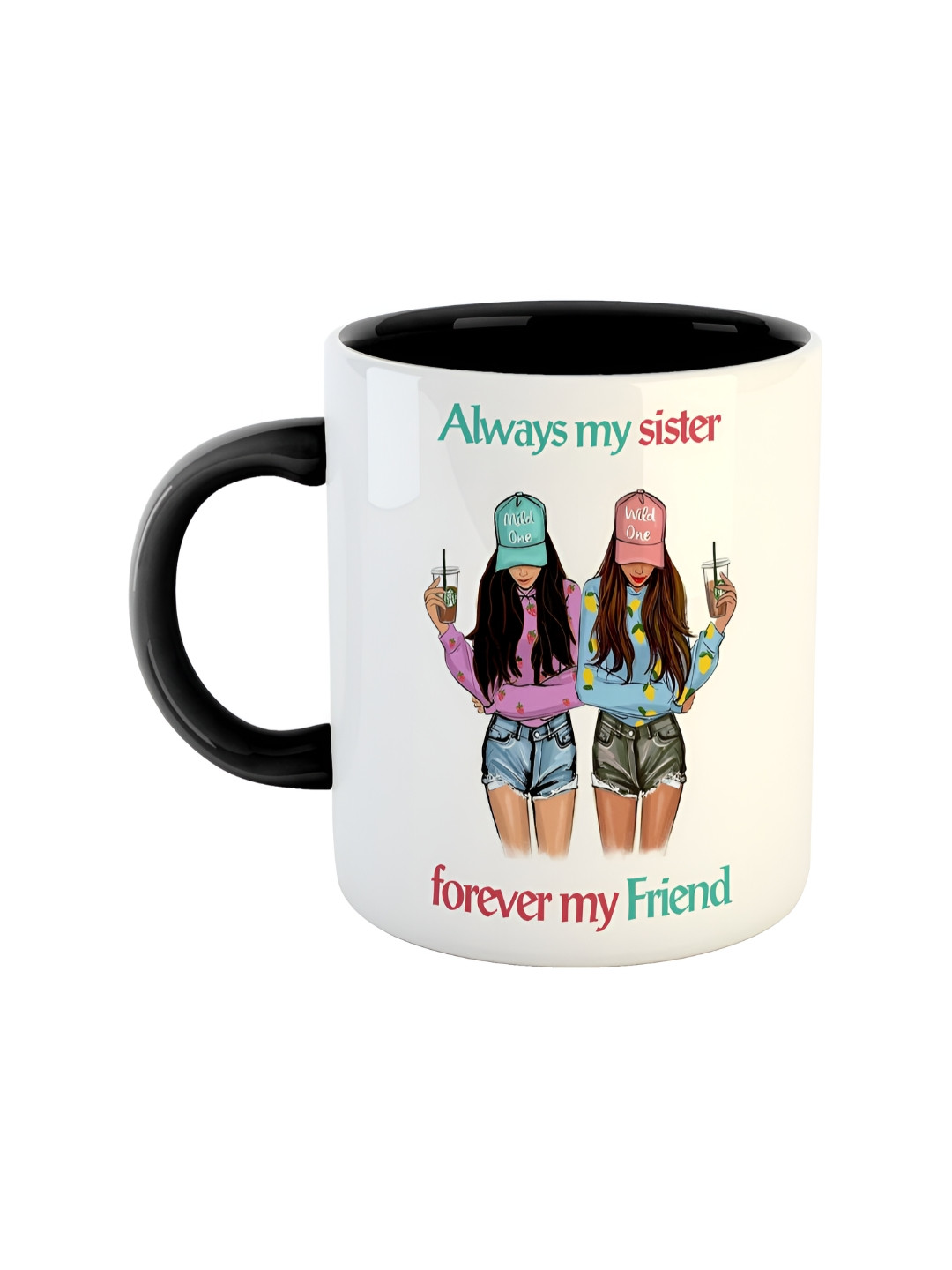 ARTBUG Zion Name Personalised Black Typography Ceramic Handmade Mug-350ml