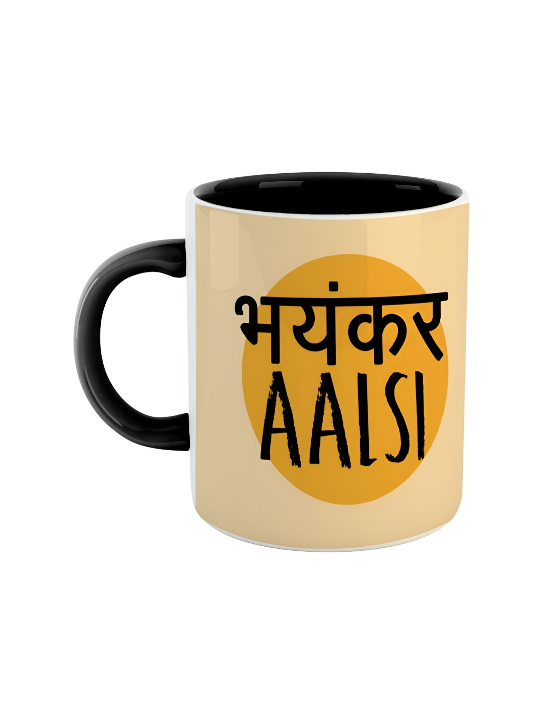 ARTBUG Himmat Name Personalised Black Typography Ceramic Microwave Safe Mug-325ml