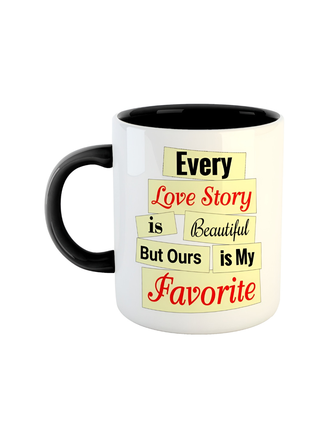 ARTBUG Muddy Black Typography Ceramic Microwave Safe Mug-350ml