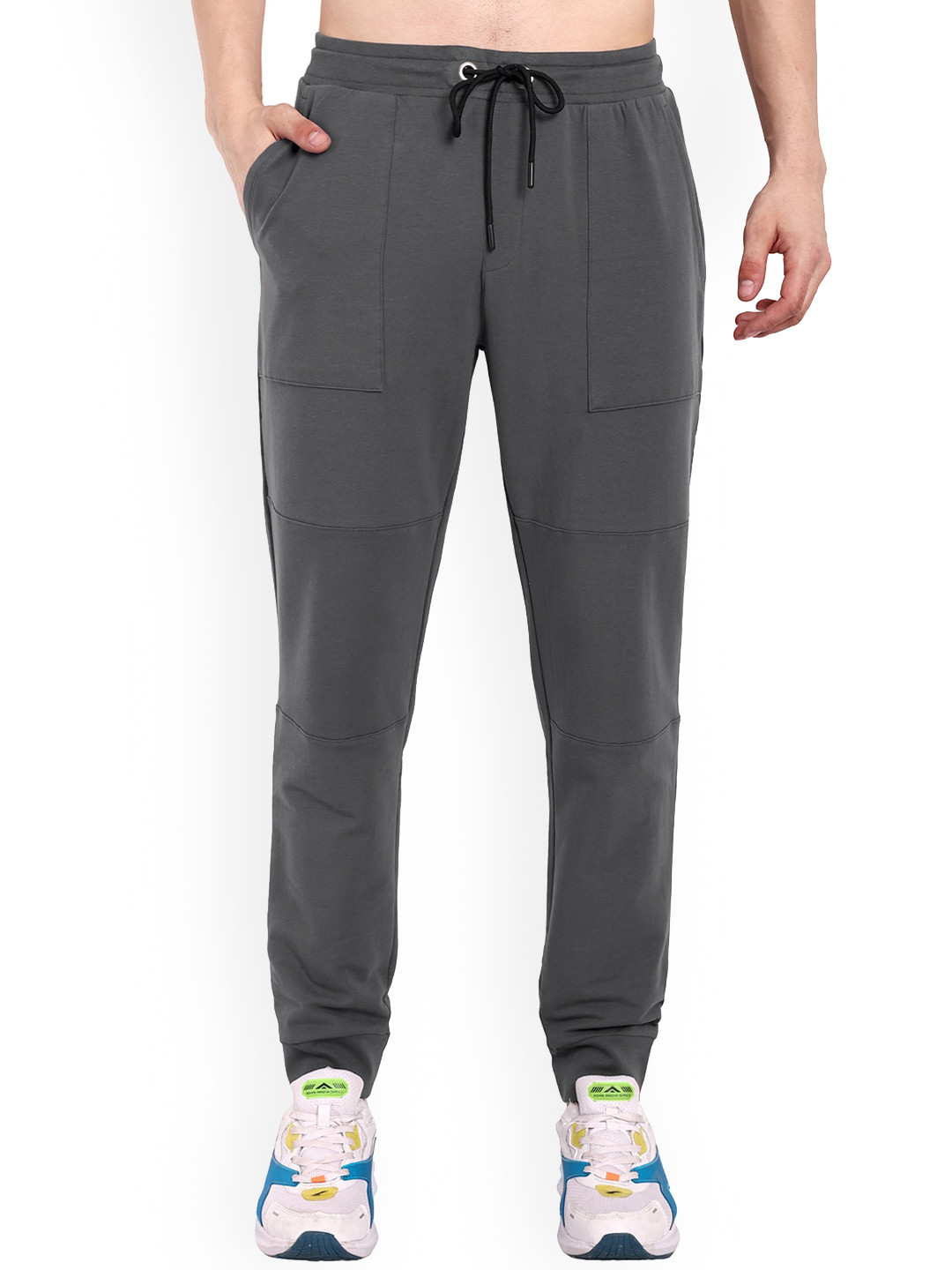 ONE SKY Men Pure Cotton Mid Rise Joggers