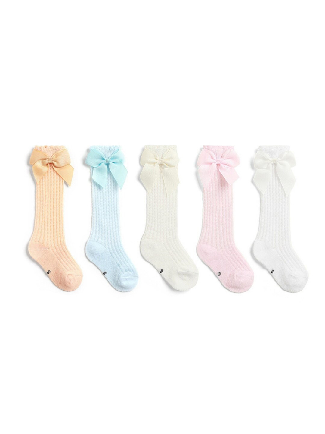 iSWEVEN Kids Pack Of 5 Patterned Breathable Cotton Knee Length Socks