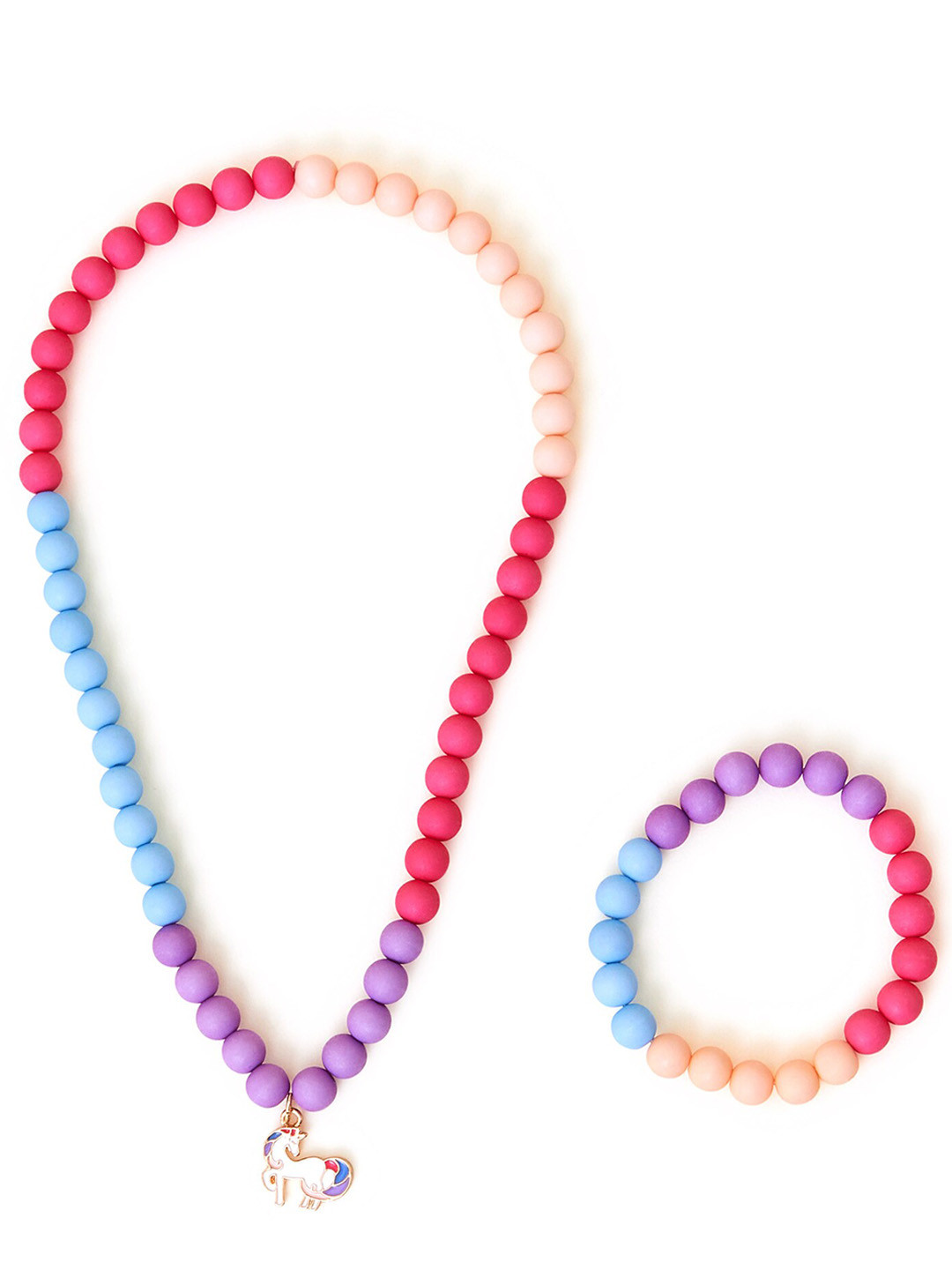 Accessorize Beaded Unicron Pendant Jewellery Set