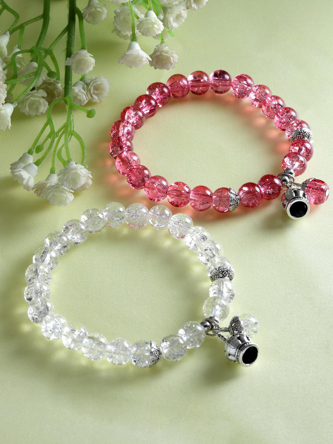 Stoln Women Set Of 2 Crystal Beaded Bracelet