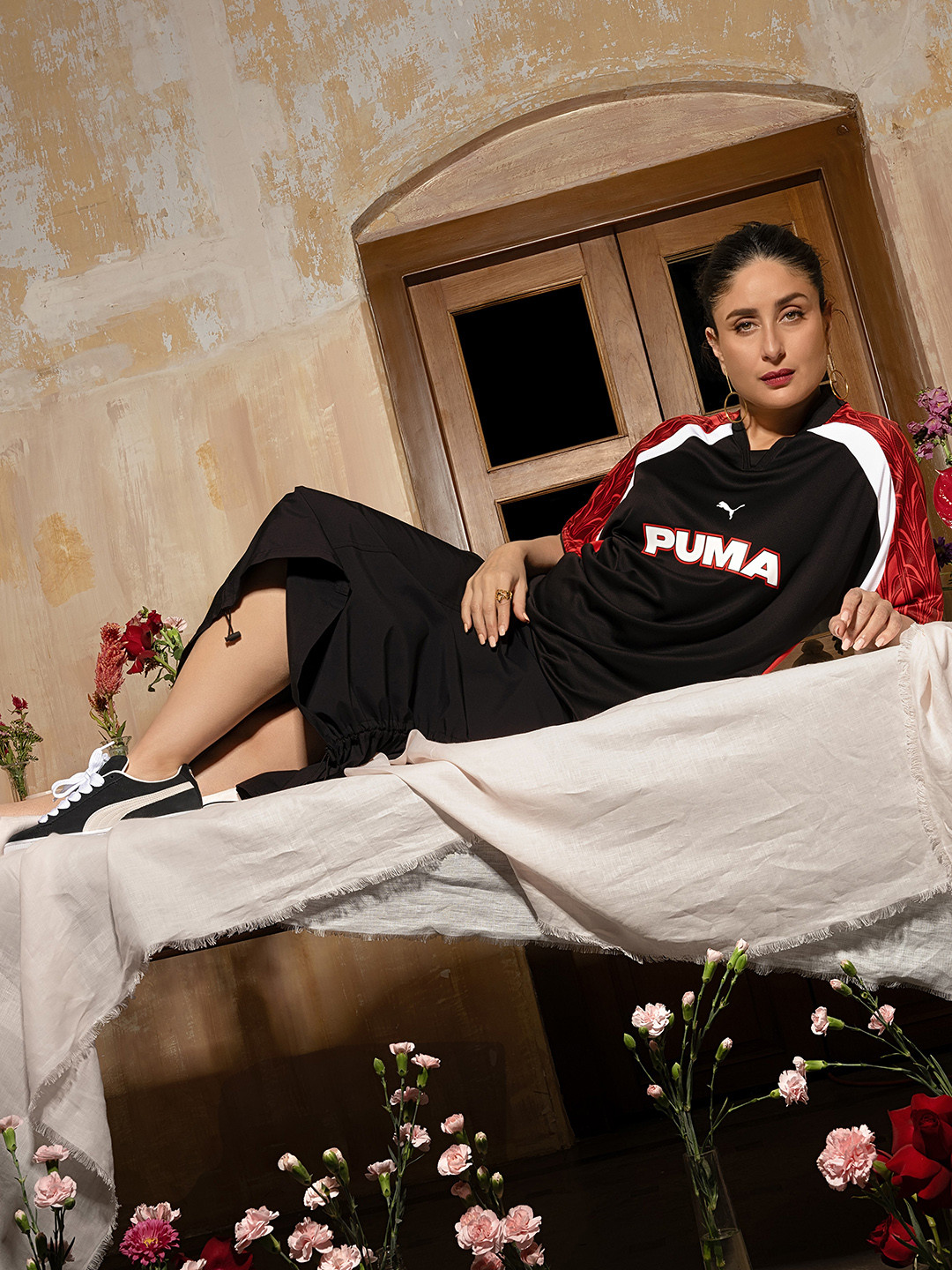 Puma DARE TO Brand Logo Printed Midi Woven Skirt