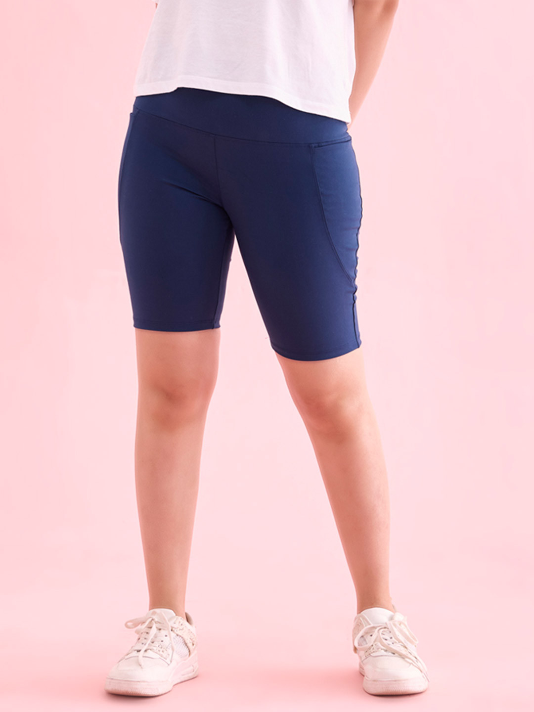 Go Colors Women Slim Fit High-Rise Biker Shorts