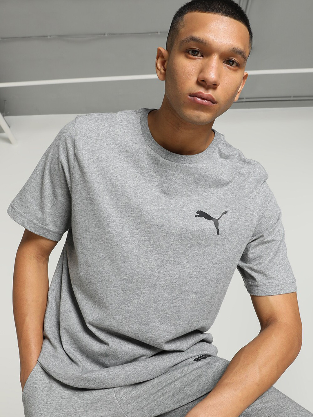 Puma Small Logo Printed Cotton T-Shirt