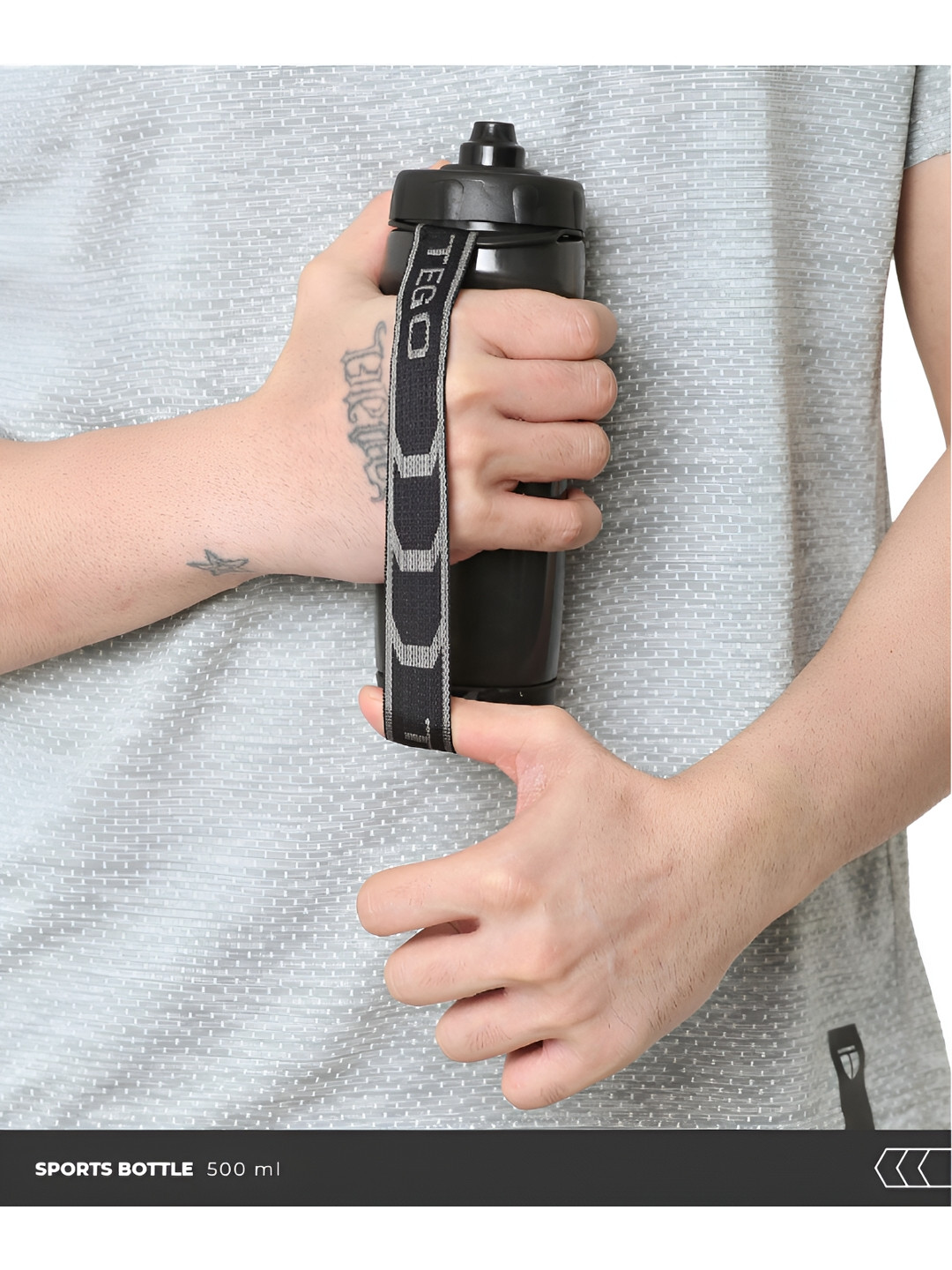 TEGO Blue Brand Logo Plastic Double Wall Vacuum Water Bottle - 720ml