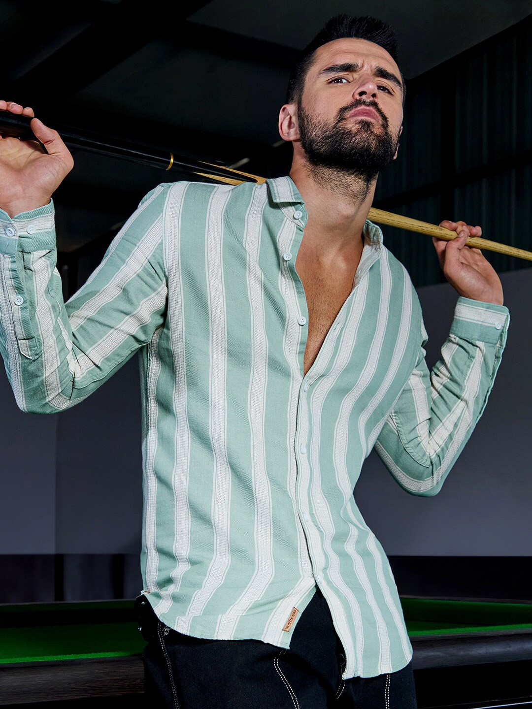 Campus Sutra Shadow Striped Shirt