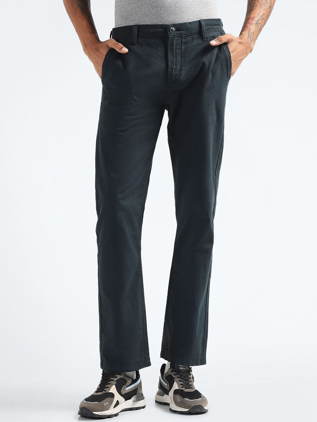 Flying Machine Pack Of 4 Men Cotton Mid Rise Chinos Trousers