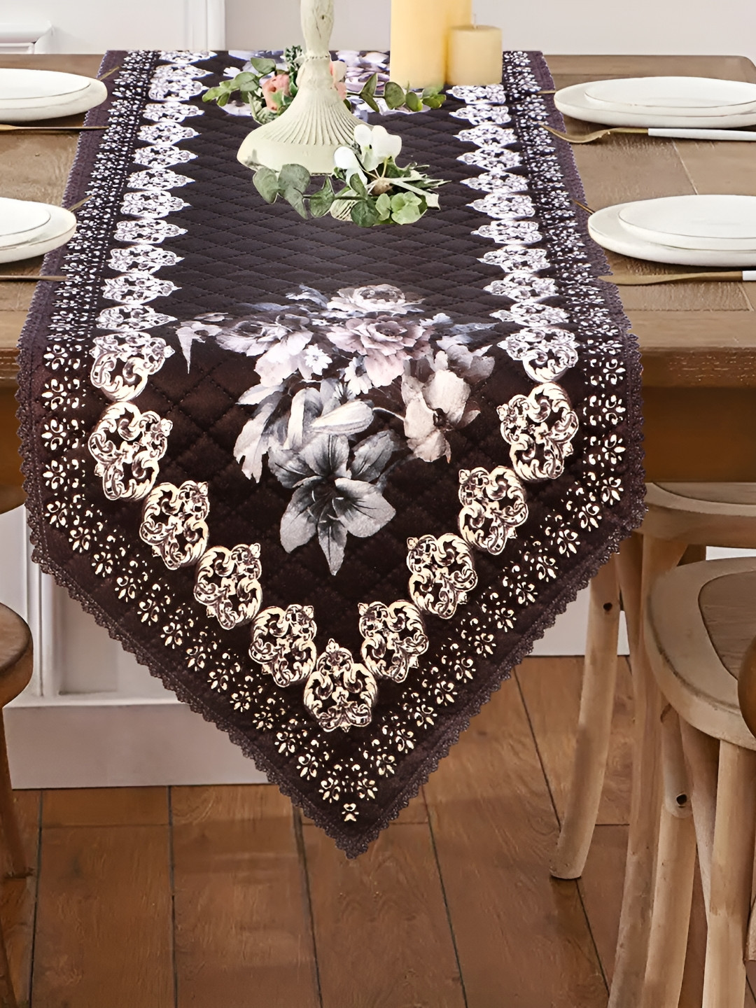 Dakshya Industries Black Long Paper Print Runner