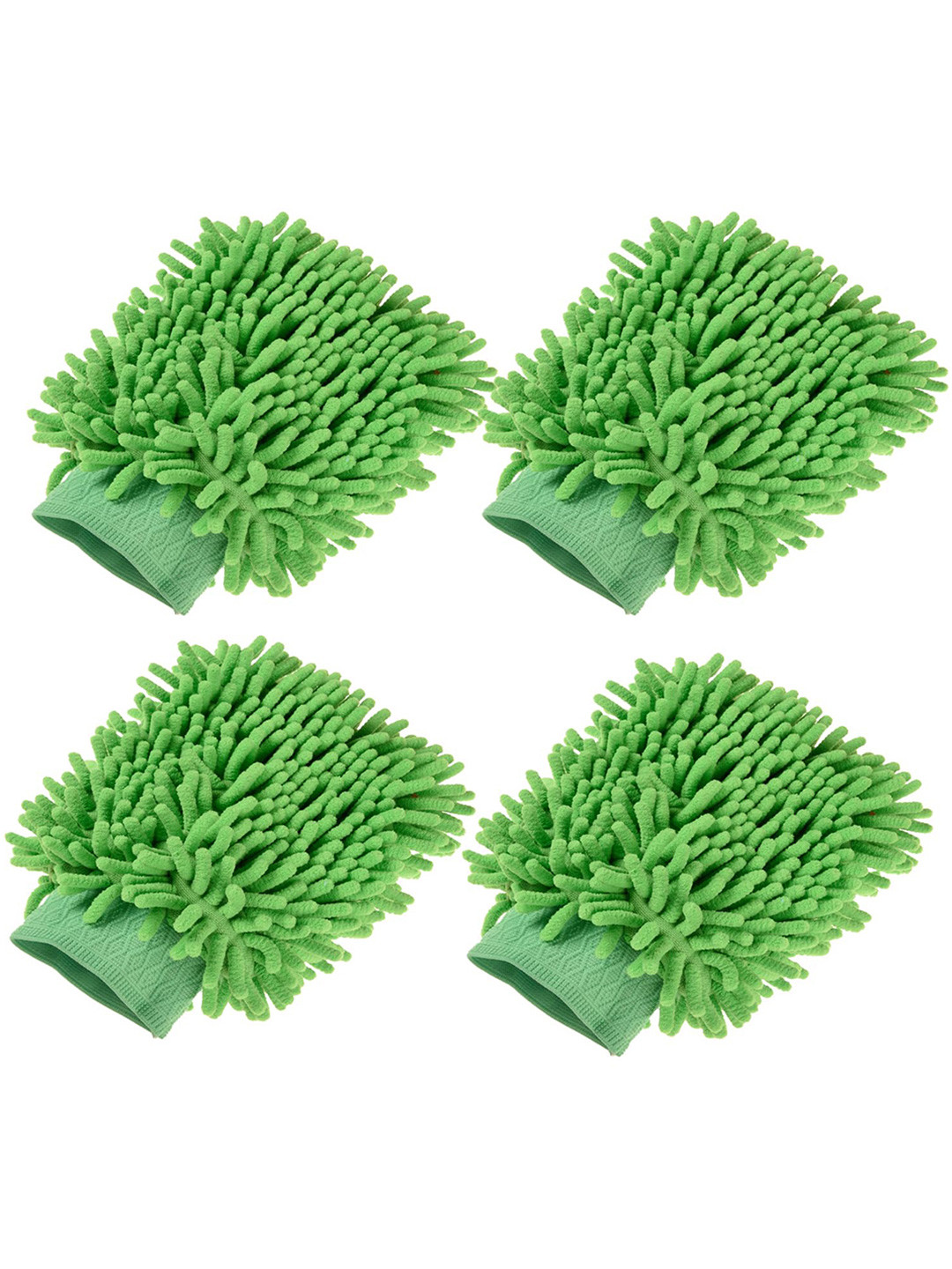 Kuber Industries Green 50 GSM  4 Piece Microfiber Cleaning Gloves