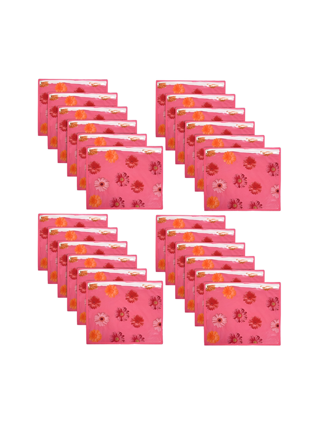 Kuber Industries Set of 24 Assorted Reusable Drawer Single Packing Saree Cover Organisers