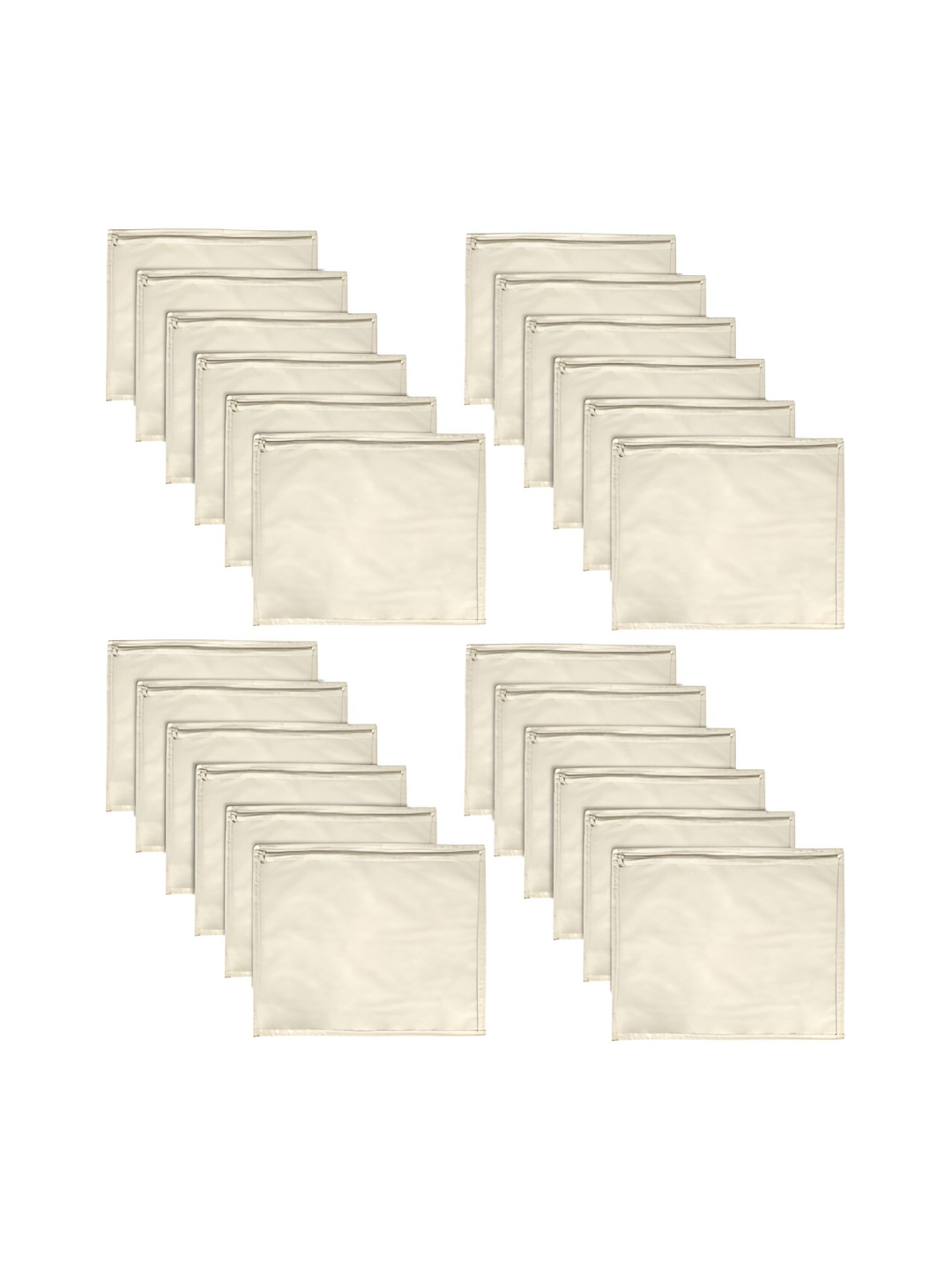 Kuber Industries Set of 24 Cream Drawer Single Packing Saree Cover Organisers
