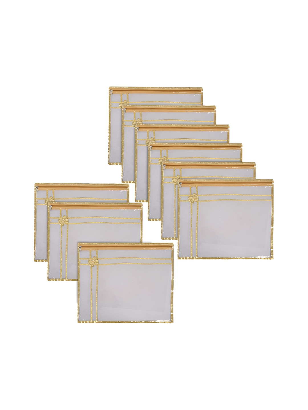 Kuber Industries Set of 9 Transparent Saree Cover Multi-Utility Organisers