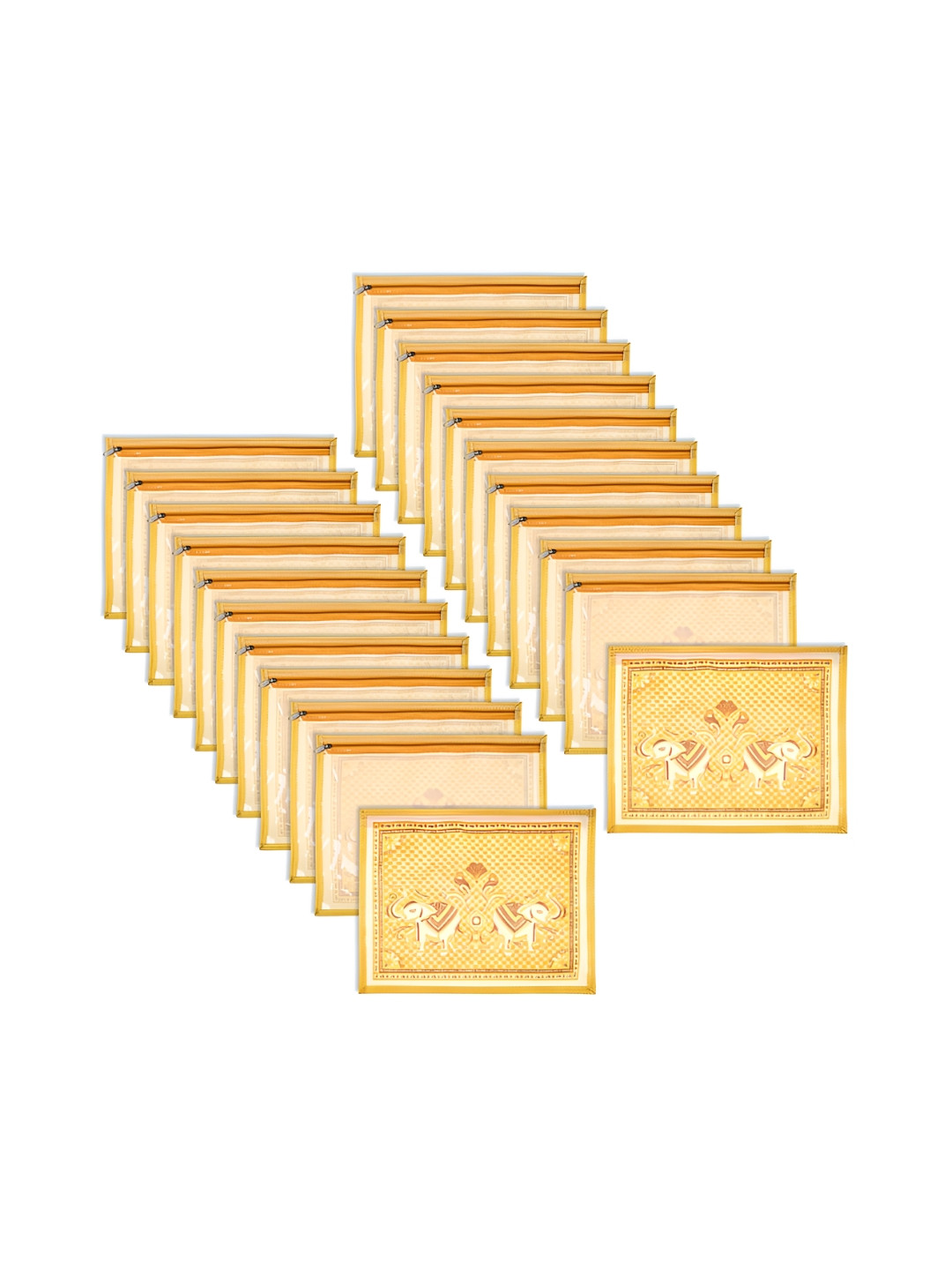 Kuber Industries Set of 24 Cream-Coloured Reusable Drawer Organisers