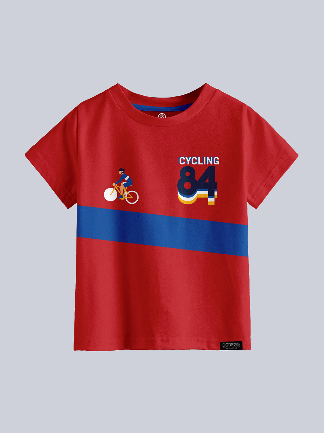CODEZ Boys Printed Round Neck Short Sleeves Cotton T-shirt